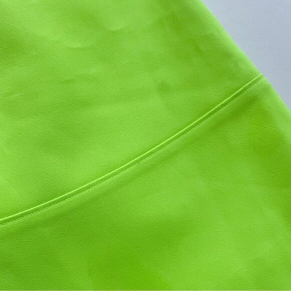 J.Crew Women NEON Yellow Lime Green Skater Played Skirt with Pockets Size 2 - Picture 5 of 8
